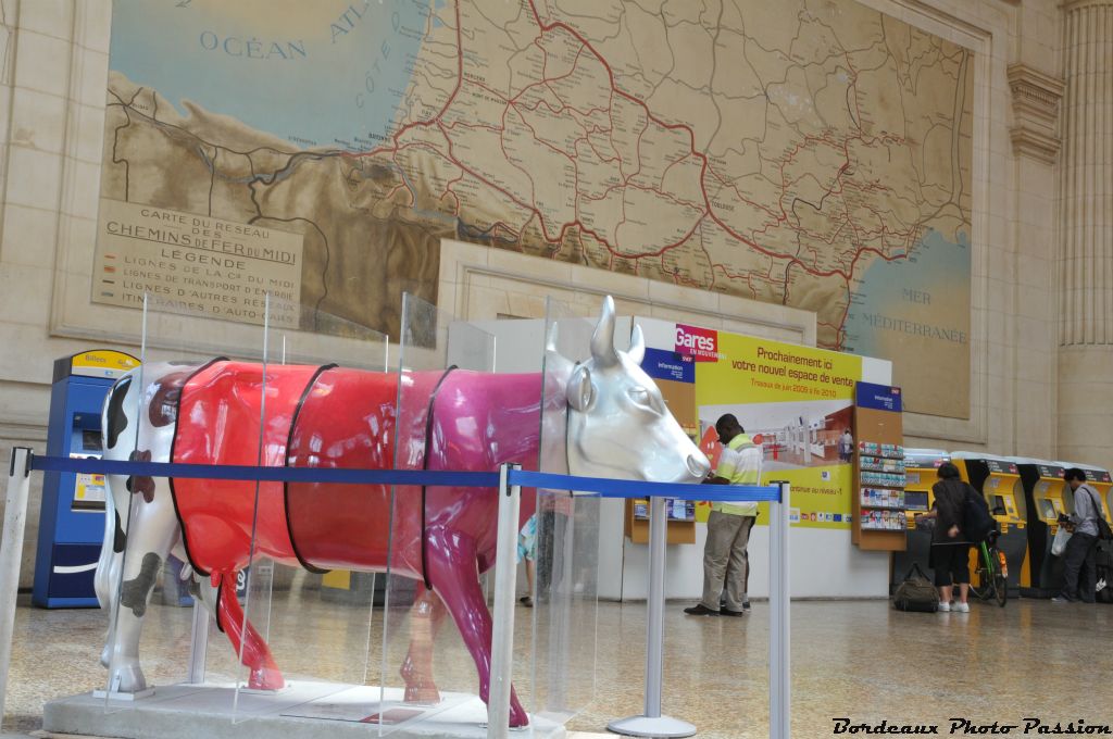 Enfermée dans son enclos, elle aurait de toute façon beaucoup de peine à se mouvoir avec ses plaques de plexiglas qui la découpent en tranches.