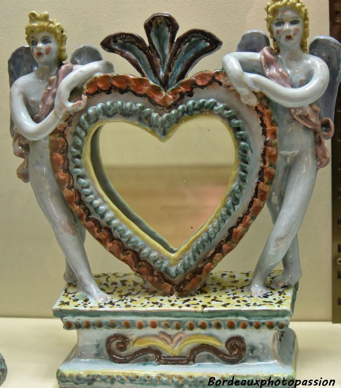 Miroir 1935 René Buhaud faïence stannifère polychrome. madd-Bordeaux