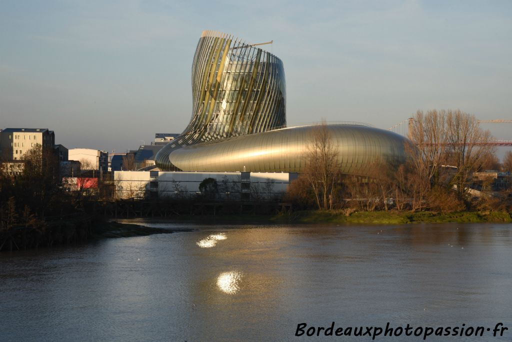 Au loin, le pont d'Aquitaine semble rentrer dans la Cité... ce n'est qu'une illusion.