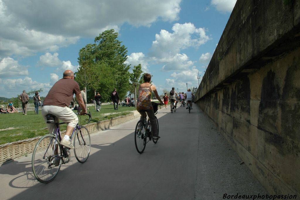 Si le piéton est roi, le vélo a sa place. Maintenant les cyclistes peuvent pédaler le long des 4,5 km en suivant les quais.