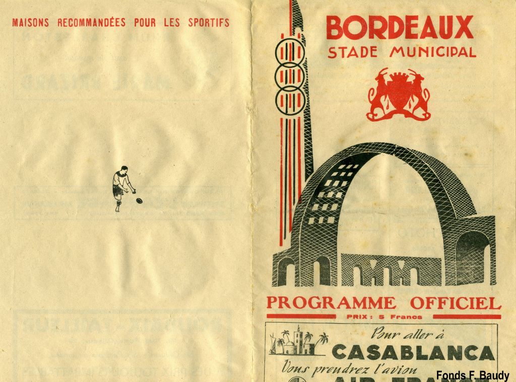 Sur ce programme est représenté l'arche de l'entrée des boulevards créée par D'Wells et le signal de Jourde situé avenue Maurice-Martin.