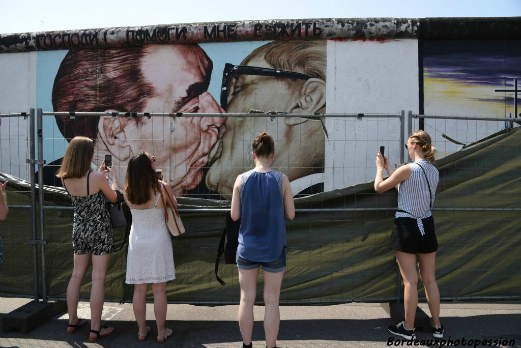 La peinture ne représente qu'une partie de la photographie. Elle cadre en très gros plan le sujet du cliché.