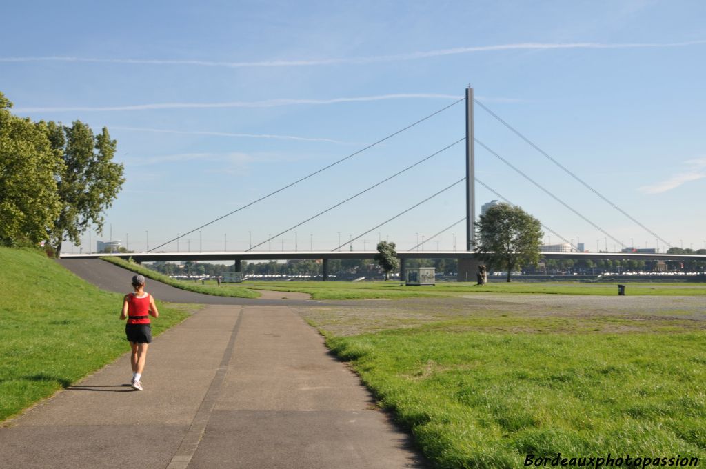 La rive gauche dégage une incroyable surface où promeneurs, vélos et joggeurs ont l'habitude de se détendre.