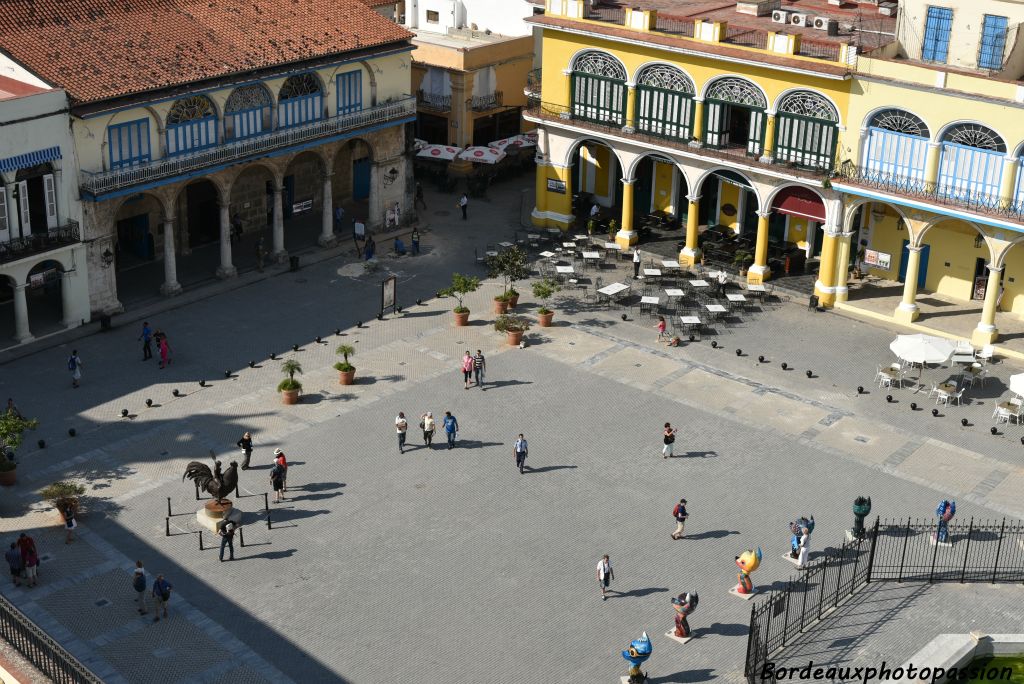 Une partie de la Plaza Vieja en vue aérienne.