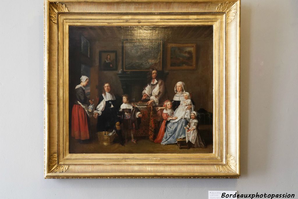 Le goûter de famille -G. Van Tilborch (XVIIe siècle). Le goûter de famille met l’accent sur l’importance socialed’un mariage fécond et des liens familiaux.