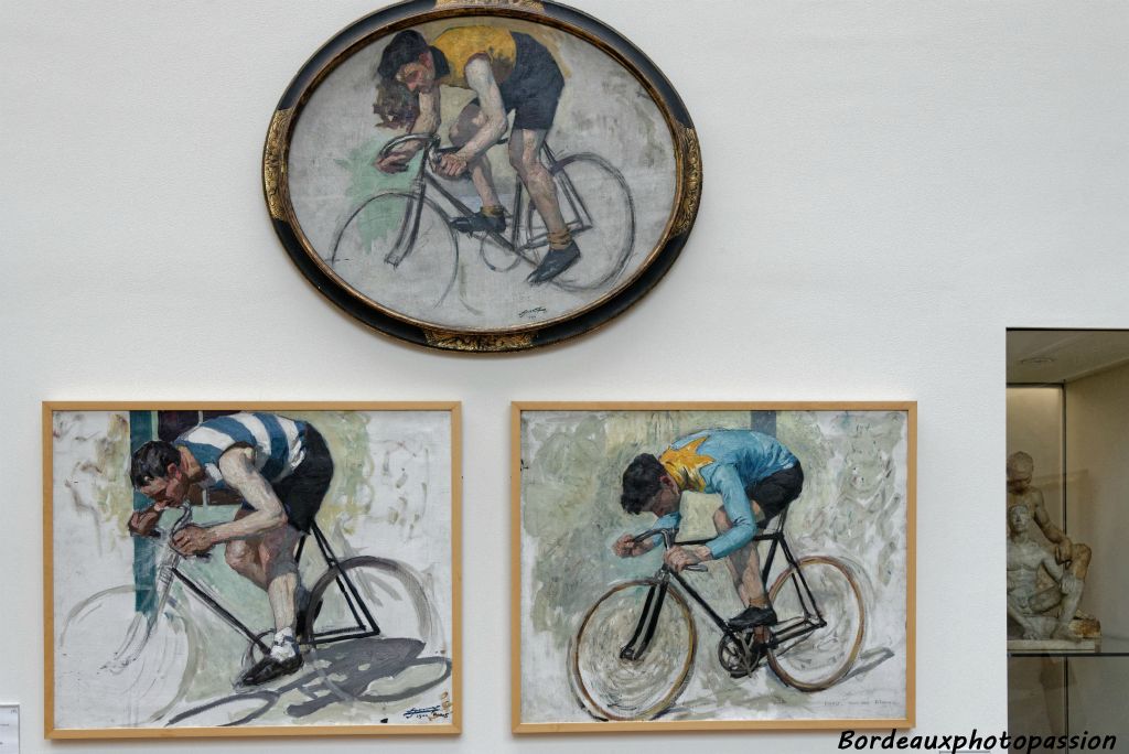 Huiles sur toile de Lucien Jonas 1905, Cycliste et Jacquelin