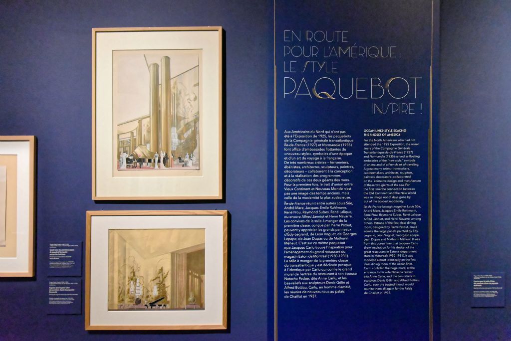 Les Américains du Nord qui ne sont pas allés à l'Exposition de 1925 à Paris ont pu trouver sur les paquebotos de la Compagnie générale transatlantique des ambassades flottantes du "Nouveau style" symbole d'une époque et d'un art du voyage à la française.