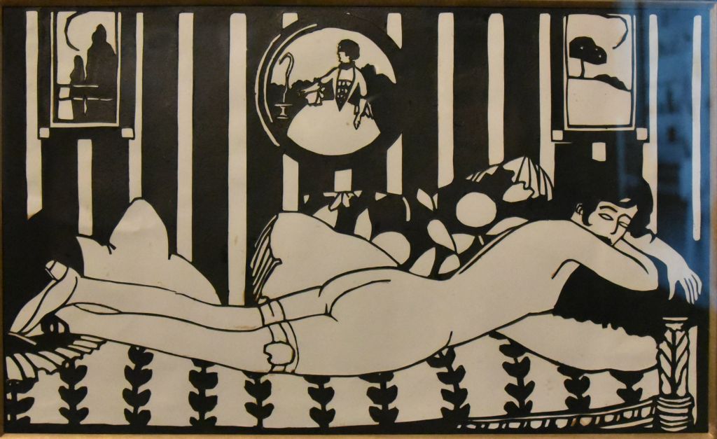  Paul Iribe illustrateur de mode, dessinateur, patron de presse et décorateur français est considéré comme l'un des précursseurs de l'Art déco. Nu couché de  1907