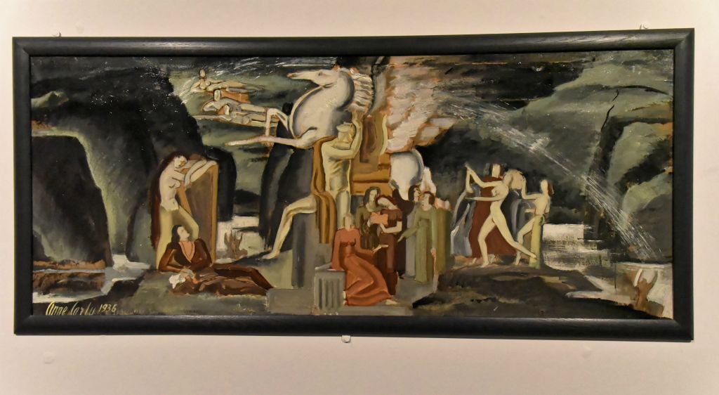 Anne Carlu (1895-1972) Maquette du rideau de scène du théâtre de Chaillot, huile sur carton 1936.