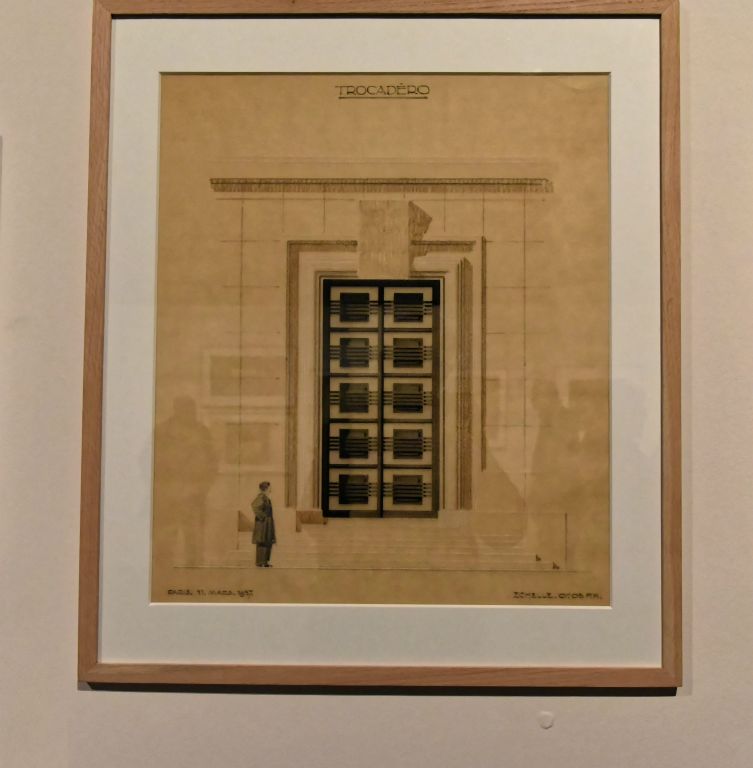 Raumond Subes (1891-1970) Étude pour la porte d'entrée des pavillons About au palais de Chaillot (1937)
