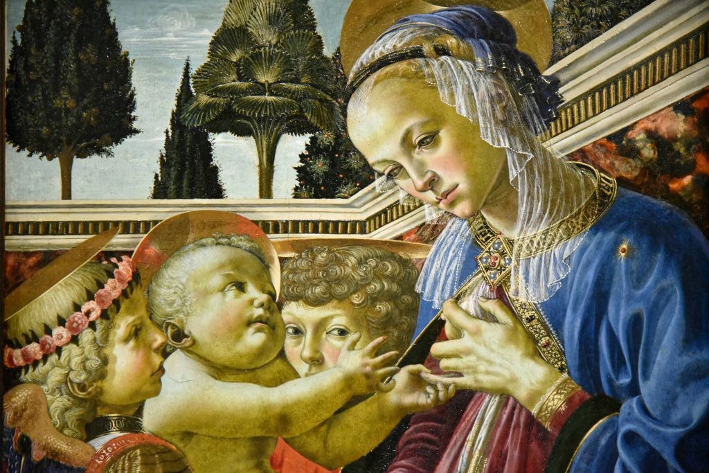 Vierge à l'enfant avec deux anges d'Andrea Verrocchio (détail)