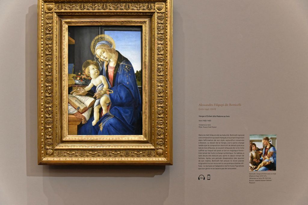 "Vierge à l'Enfant" dite Madone au livre, de Sandro Botticlli vers 1482-1483.