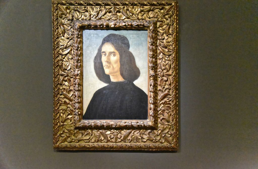 Portrait de Michele Marullo Tarcaniota, poète. Tempera et huile sur bois transposé sur toile de Sandro Botticelli.