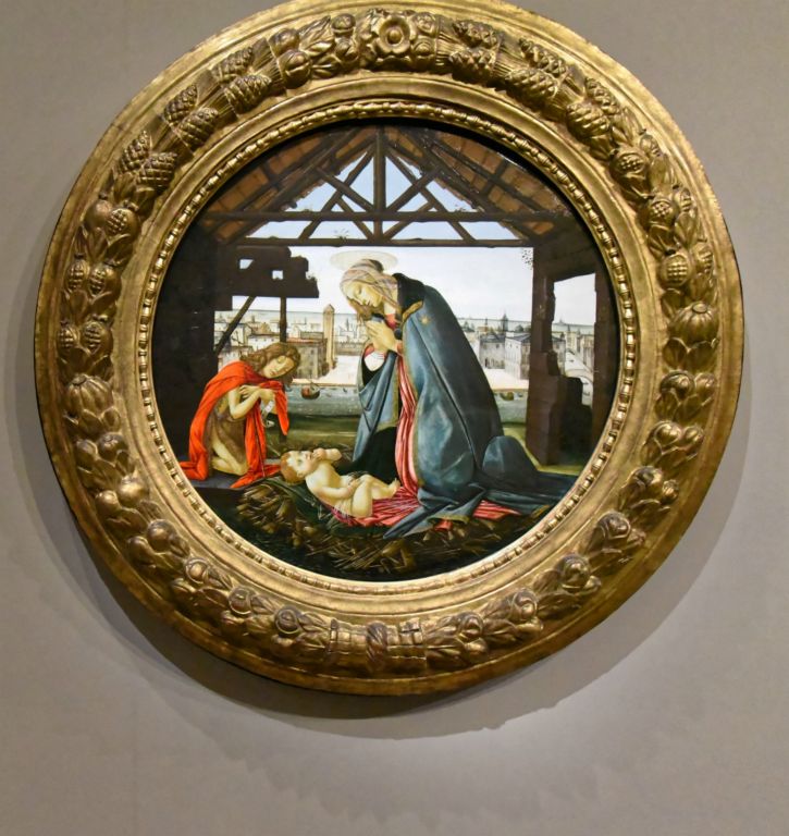 La Vierge et l'Enfant devant Venise attribué à Jacopo Foschi qui travaillait vers 1500 dans l'atelier de Botticelli.
