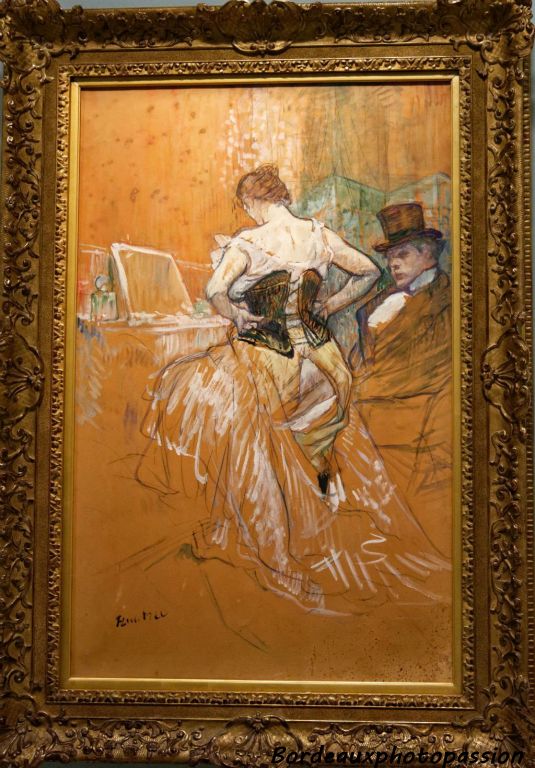 Conquête de passage 1896 Étude pour Elles. Craie bleue et craie noire sur papier marouflé sur toile.