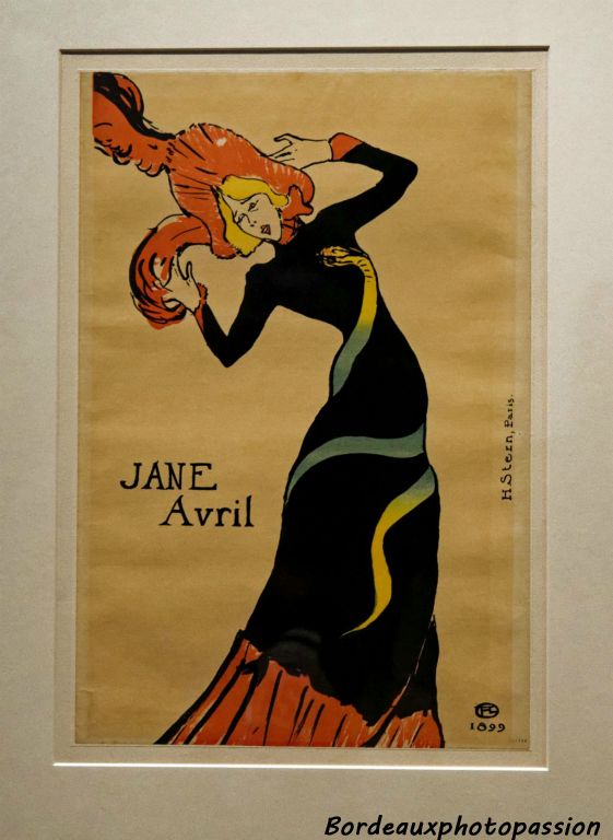 Toujours vitesse et mouvement avec cette Jane Avril en train de danser 1899. Un serpent sur sa robe noire... le temps qui passe.