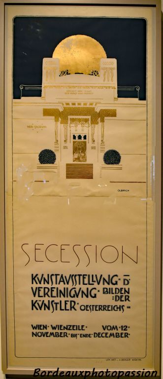 Joseph Maria Olbrich (1867-1908) : affiche de la 2e exposition de la Sécession, lithographie