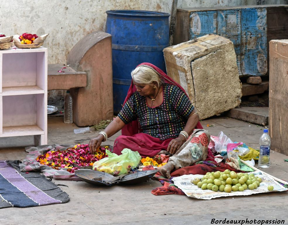 Vente de fruits mais aussi de fleurs pour accueillir les touristes.